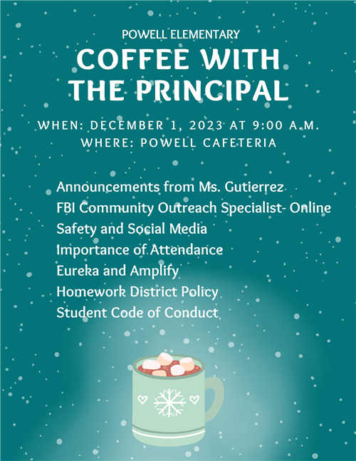  December Coffee with the Principal